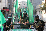 Palestinian Hamas militants take part in a rally in the preparation of the anniversary of Hamas Islamic movement foundation in Gaza city on December 10, 2010. Photo by Mohammed Asad
