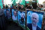 Palestinian Hamas supporters take part in a rally in the preparation of the anniversary of Hamas Islamic movement foundation in Deir Al-Balah in the central Gaza Strip on December 10, 2010. Photo by Ashraf Amra