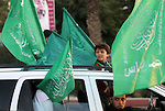 Palestinian Hamas supporters take part in a rally in the preparation of the anniversary of Hamas Islamic movement foundation in Gaza city on December 10, 2010. Photo by Mohammed Asad